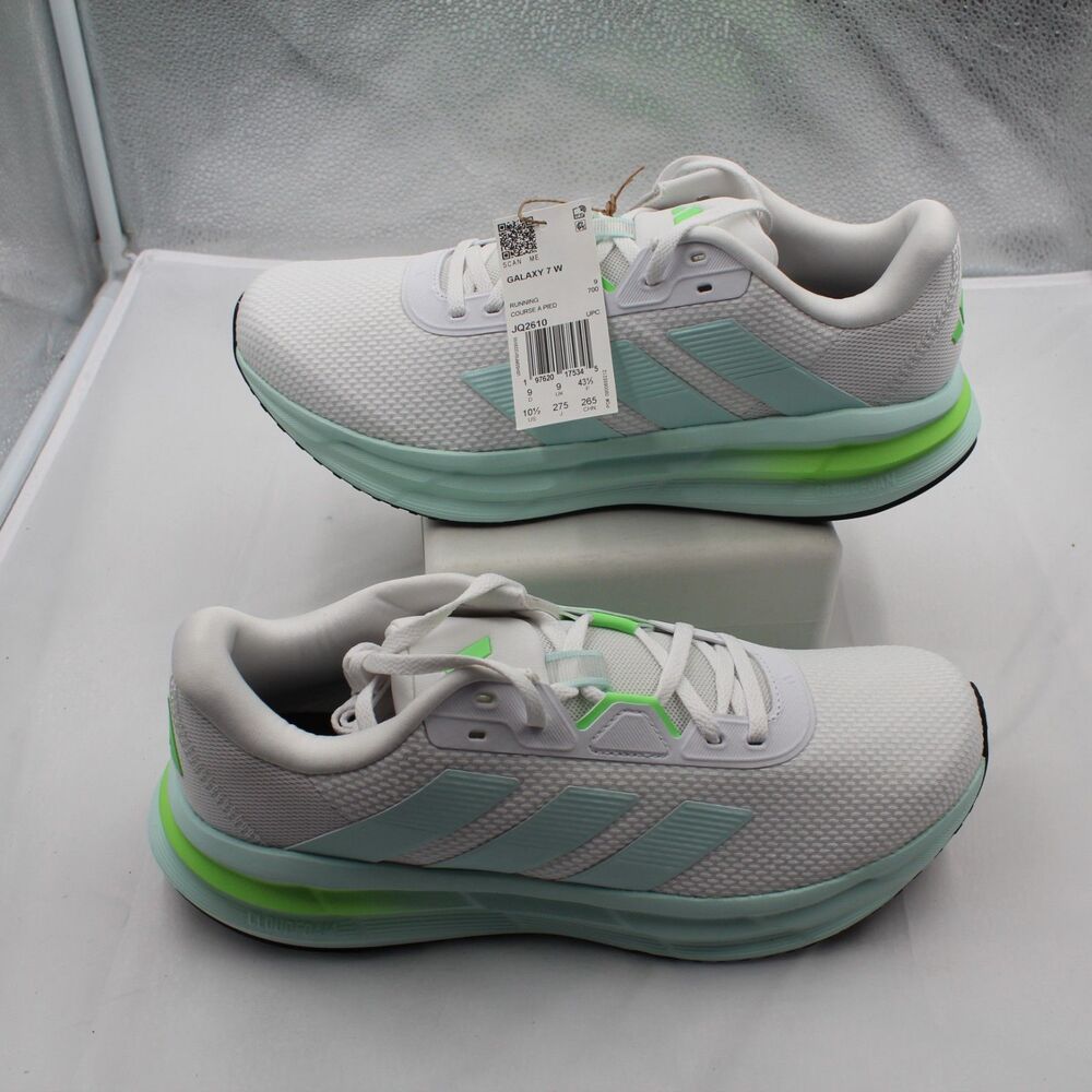 Size 10.5 - adidas Galaxy 7 Cloud White Halo Mint Lime Burst W